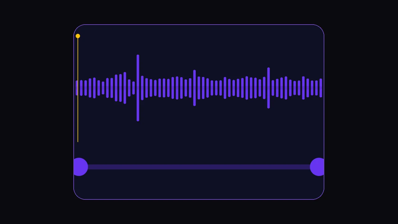 Echo's waveform trim screen for voice cloning, captured from the app
